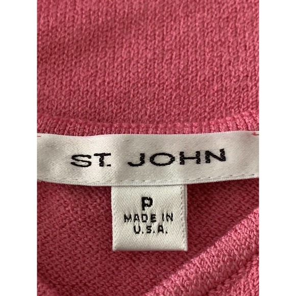 St. John Santana Knit Raspberry Spaghetti Strap Wool Blend Tank Top Size Petite - Picture 3 of 8